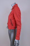 IRO Ashville Leather Moto Jacket Coral Size 40 available at CelebrityOwned.com img_4