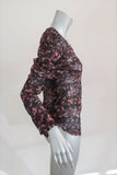 IRO Blouse Lou Black Printed Sheer Crepe Size 34 Long Sleeve Top available at CelebrityOwned.com img_3