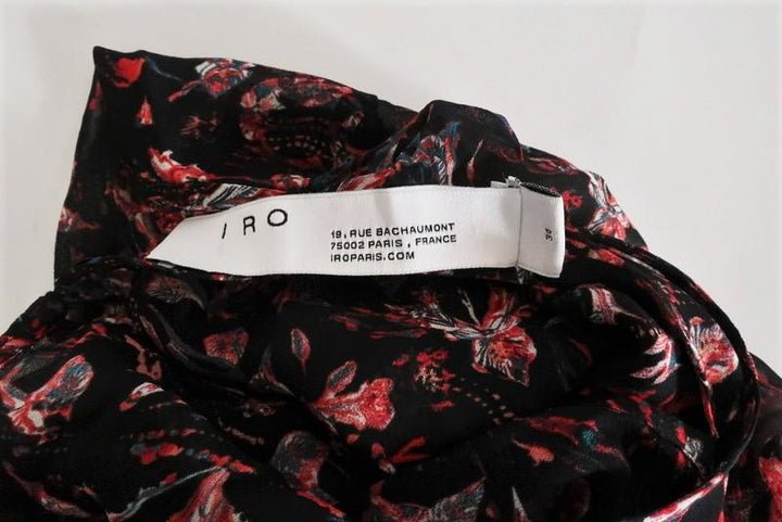 IRO Blouse Lou Black Printed Sheer Crepe Size 34 Long Sleeve Top available at CelebrityOwned.com img_5