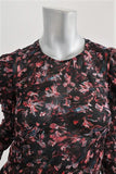 IRO Blouse Lou Black Printed Sheer Crepe Size 34 Long Sleeve Top available at CelebrityOwned.com img_6