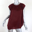 IRO Blouse Madniss Burgundy Satin Size 38 Cap Sleeve Top