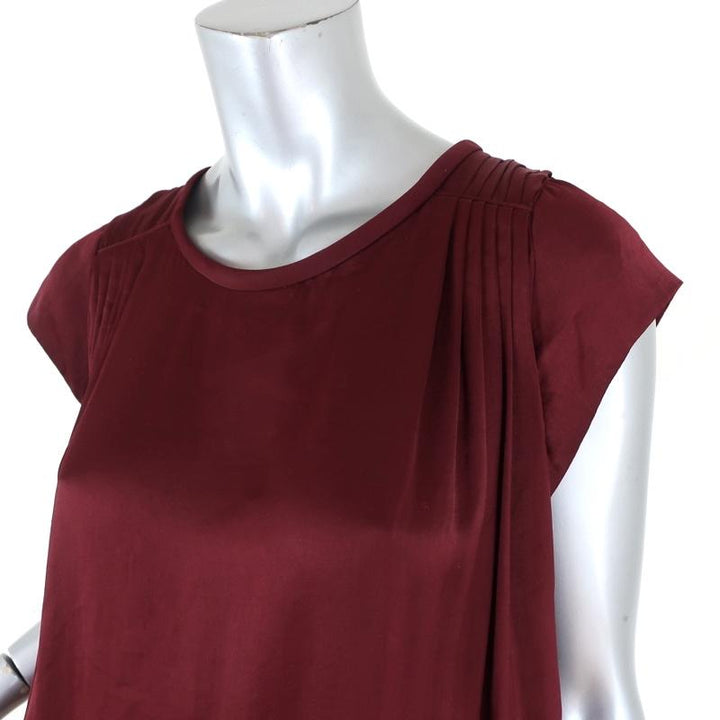 IRO Blouse Madniss Burgundy Satin Size 38 Cap Sleeve Top available at CelebrityOwned.com img_3