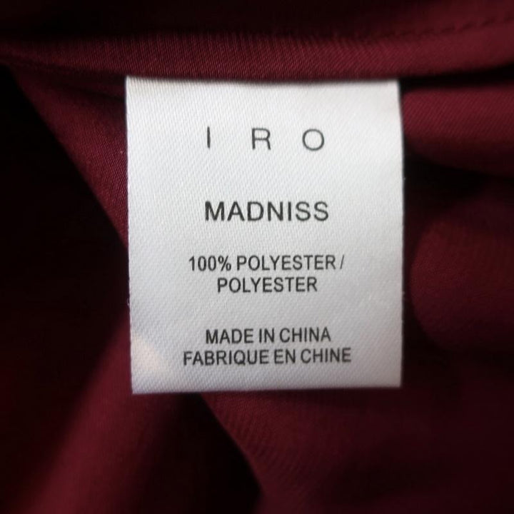 IRO Blouse Madniss Burgundy Satin Size 38 Cap Sleeve Top available at CelebrityOwned.com img_7