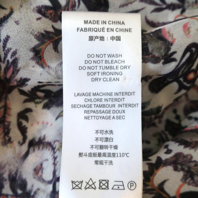 IRO Blouse Voodoo White/Multi Printed Ruffled Chiffon Size 34 Long Sleeve Top available at CelebrityOwned.com img_8