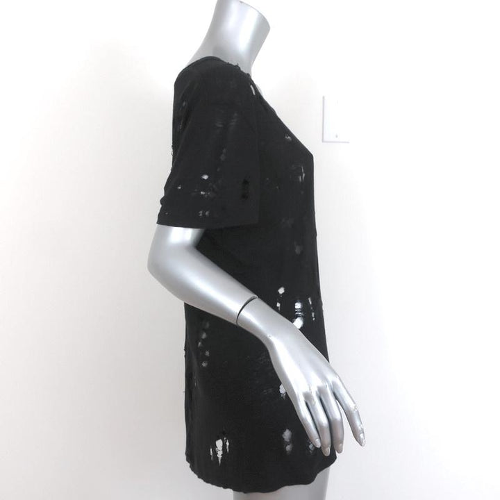 IRO Clay Tee Black Distressed Linen Size 1 Short Sleeve Top available at CelebrityOwned.com img_3