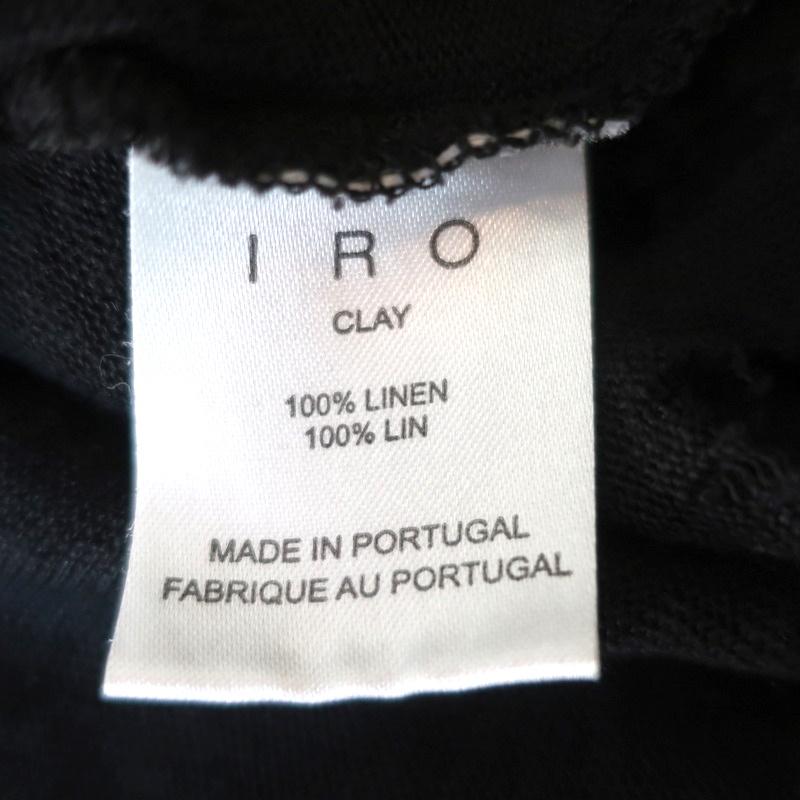 IRO Clay Tee Black Distressed Linen Size 1 Short Sleeve Top available at CelebrityOwned.com img_6