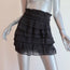 IRO Delia Tiered Ruffle Mini Skirt Black Silk-Cotton Size 36 NEW