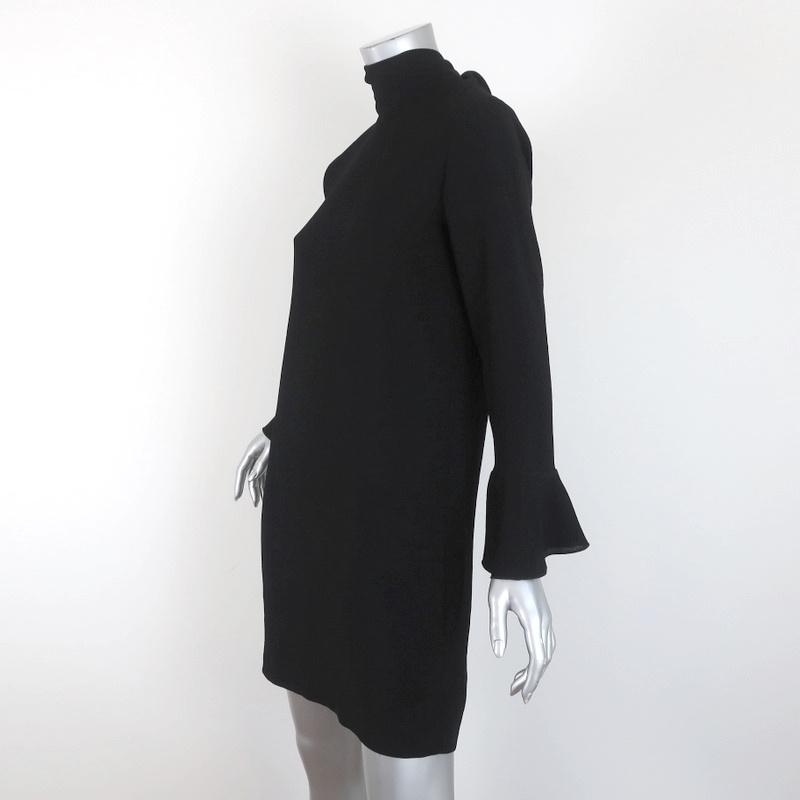 IRO Dress Anna Black Crepe Size 34 Ruffled Open Back Long Sleeve Mini available at CelebrityOwned.com img_2