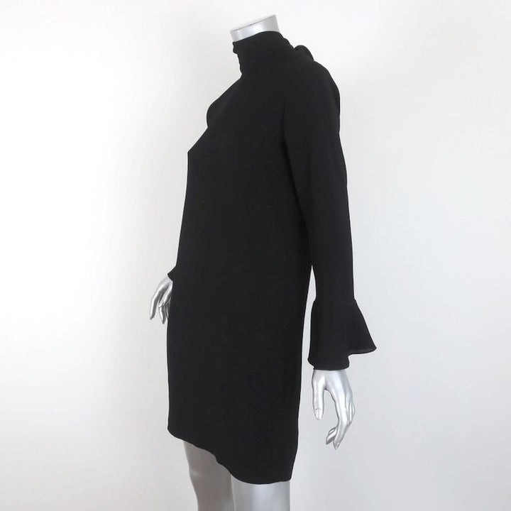 IRO Dress Anna Black Crepe Size 34 Ruffled Open Back Long Sleeve Mini available at CelebrityOwned.com img_2