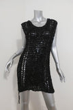 IRO Dress Black Woven Leather Size 0 Sleeveless Mini LBD available at CelebrityOwned.com img_1