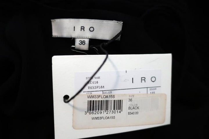 IRO Dress Odyssee Black Embroidered Chiffon Size 36 Crisscross-Strap Mini NEW available at CelebrityOwned.com img_4