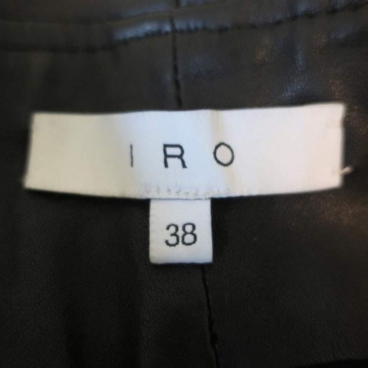 IRO Hexim Leather Mini Skirt Black Size 38 High Waisted Belted Zip-Front available at CelebrityOwned.com img_6