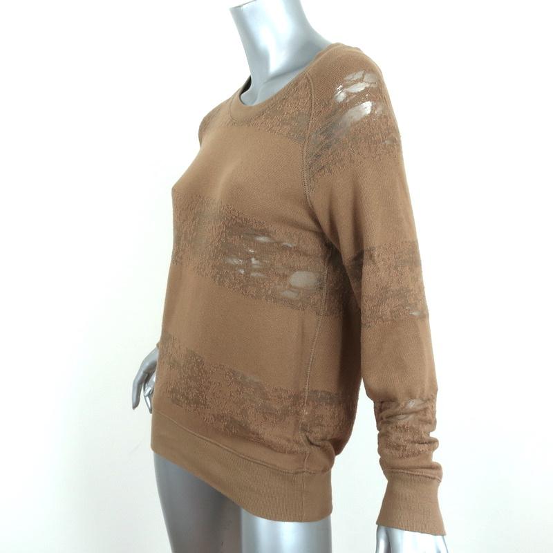 IRO JEANS Liberty Distressed Sweatshirt Brown Size Small Crewneck Pullover available at CelebrityOwned.com img_2