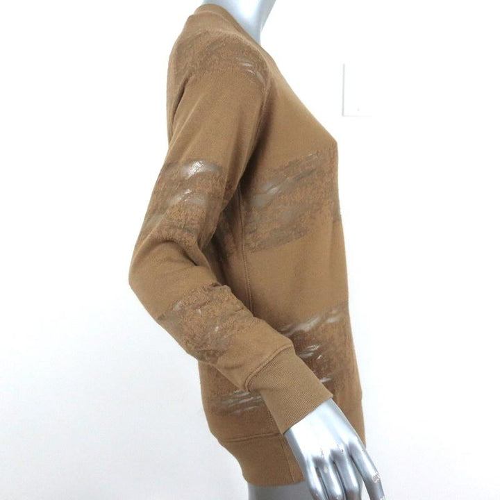 IRO JEANS Liberty Distressed Sweatshirt Brown Size Small Crewneck Pullover available at CelebrityOwned.com img_5