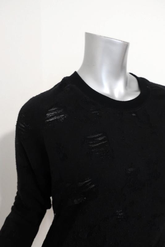 IRO JEANS Sweatshirt Nona Black Destroyed French Terry Size Extra Small available at CelebrityOwned.com img_2