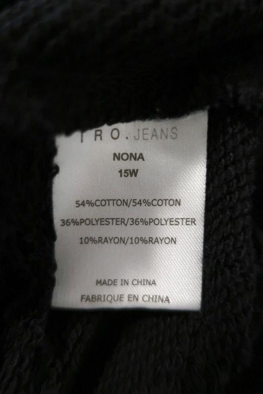 IRO JEANS Sweatshirt Nona Black Destroyed French Terry Size Extra Small available at CelebrityOwned.com img_7