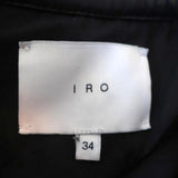 IRO Jacket Ceylona Black Leather-Trim Navy Waffle Knit Size 34 available at CelebrityOwned.com img_7