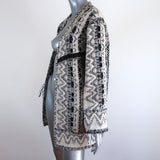 IRO Jacket Rhode Cream/Multicolor Jacquard Tweed Size 34 Open Front available at CelebrityOwned.com img_2