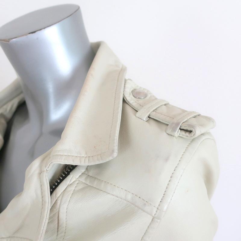 IRO Juday Leather Motorcycle Jacket Cream Size 1 Biker Jacket available at CelebrityOwned.com img_7