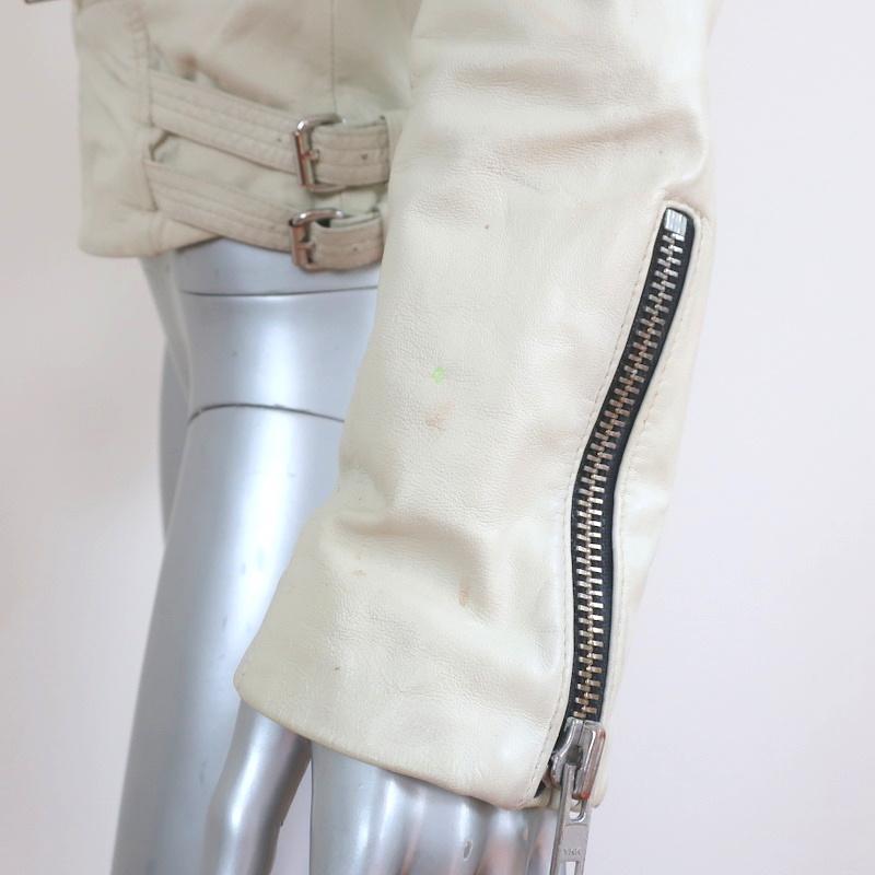 IRO Juday Leather Motorcycle Jacket Cream Size 1 Biker Jacket available at CelebrityOwned.com img_8