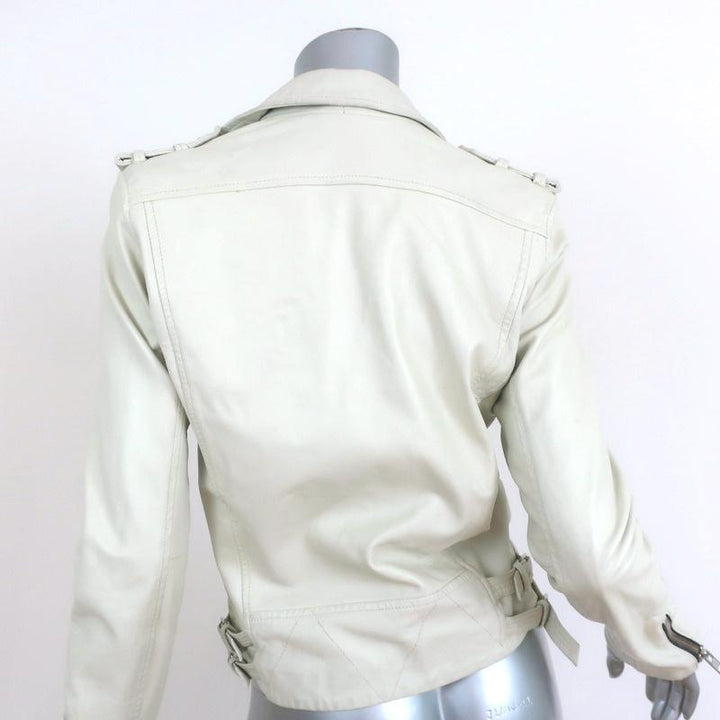 IRO Juday Leather Motorcycle Jacket Cream Size 1 Biker Jacket available at CelebrityOwned.com img_9