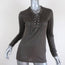 IRO Lace-Up Top Tissaspe Gray Linen Size Extra Small Long Sleeve Tee