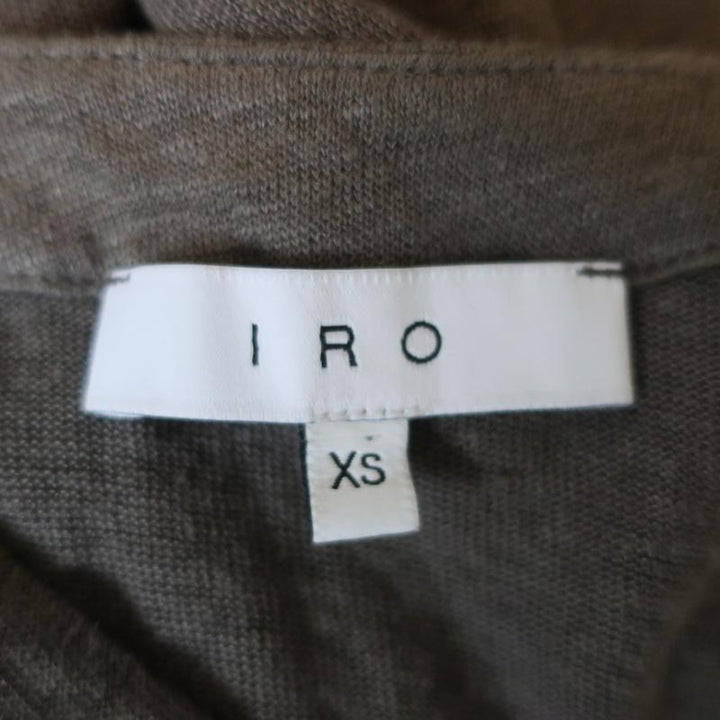 IRO Lace-Up Top Tissaspe Gray Linen Size Extra Small Long Sleeve Tee available at CelebrityOwned.com img_6