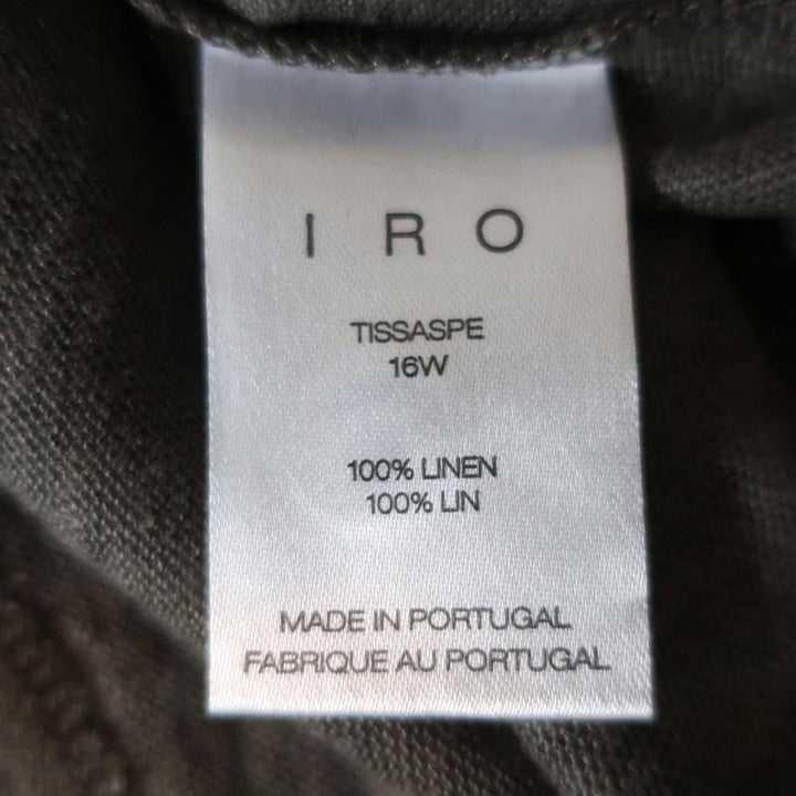 IRO Lace-Up Top Tissaspe Gray Linen Size Extra Small Long Sleeve Tee available at CelebrityOwned.com img_7