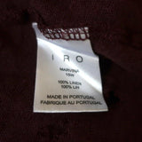 IRO Marvina Long Sleeve Tee Burgundy Distressed Linen Top Size Extra Small available at CelebrityOwned.com img_6