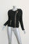 IRO Miali Jacket Black Leather-Trim Cotton Chunky Knit Size 2 Moto Jacket
