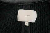 IRO Miali Jacket Black Leather-Trim Cotton Chunky Knit Size 2 Moto Jacket available at CelebrityOwned.com img_5