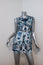 IRO Micro Mini Dress Deinia Blue Abstract Print Size 36 Sleeveless Cutout-Back