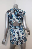 IRO Micro Mini Dress Deinia Blue Abstract Print Size 36 Sleeveless Cutout-Back available at CelebrityOwned.com img_7