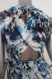 IRO Micro Mini Dress Deinia Blue Abstract Print Size 36 Sleeveless Cutout-Back available at CelebrityOwned.com img_8