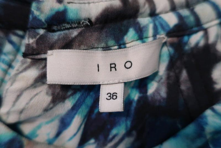 IRO Micro Mini Dress Deinia Blue Abstract Print Size 36 Sleeveless Cutout-Back available at CelebrityOwned.com img_9