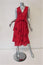 IRO Midi Dress Favril Red Floral Print Ruffled Gauze Size 38 Sleeveless V-Neck