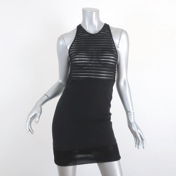 IRO Mini Dress Hailee Black Mesh & Cotton Pique Size 36 Sleeveless Rac Celebrity Owned IRO Mini Dress Hailee Black Mesh & Cotton Pique Size 36 Sleeveless Rac Celebrity Owned