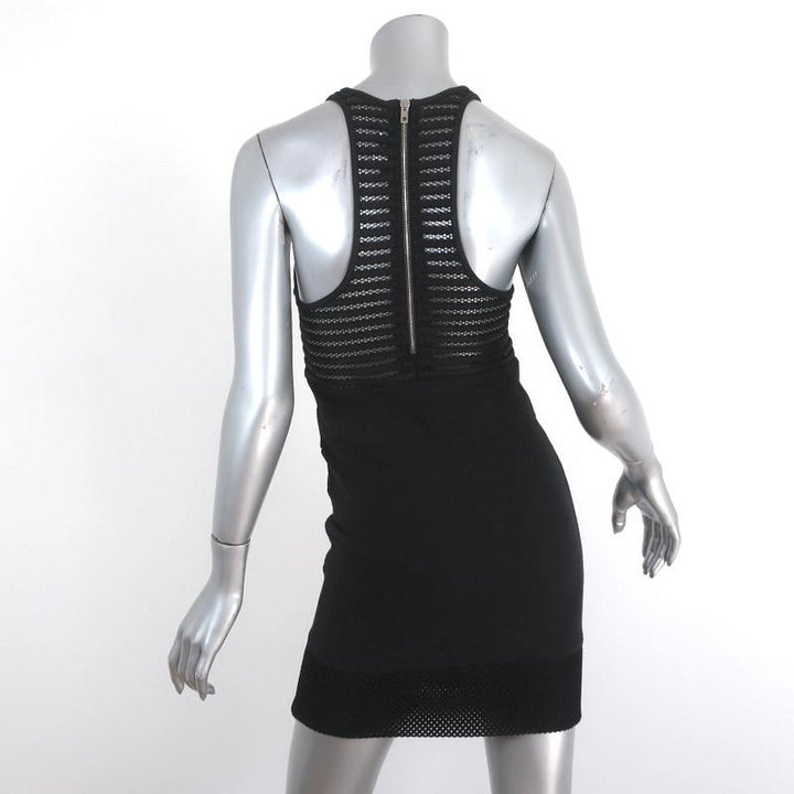 IRO Mini Dress Hailee Black Mesh &amp; Cotton Pique Size 36 Sleeveless Racerback available at CelebrityOwned.com img_7