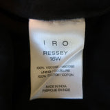 IRO Mini Dress Ressey Black/Red Printed Ruffled Chiffon Size 40 Long Sleeve available at CelebrityOwned.com img_7