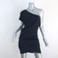 IRO One Shoulder Mini Dress Davov Navy Ruched Crepe Size 38 NEW