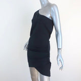 IRO One Shoulder Mini Dress Davov Navy Ruched Crepe Size 38 NEW available at CelebrityOwned.com img_2