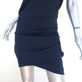 IRO One Shoulder Mini Dress Davov Navy Ruched Crepe Size 38 NEW available at CelebrityOwned.com img_3