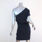 IRO One Shoulder Mini Dress Davov Navy Ruched Crepe Size 38 NEW available at CelebrityOwned.com img_6