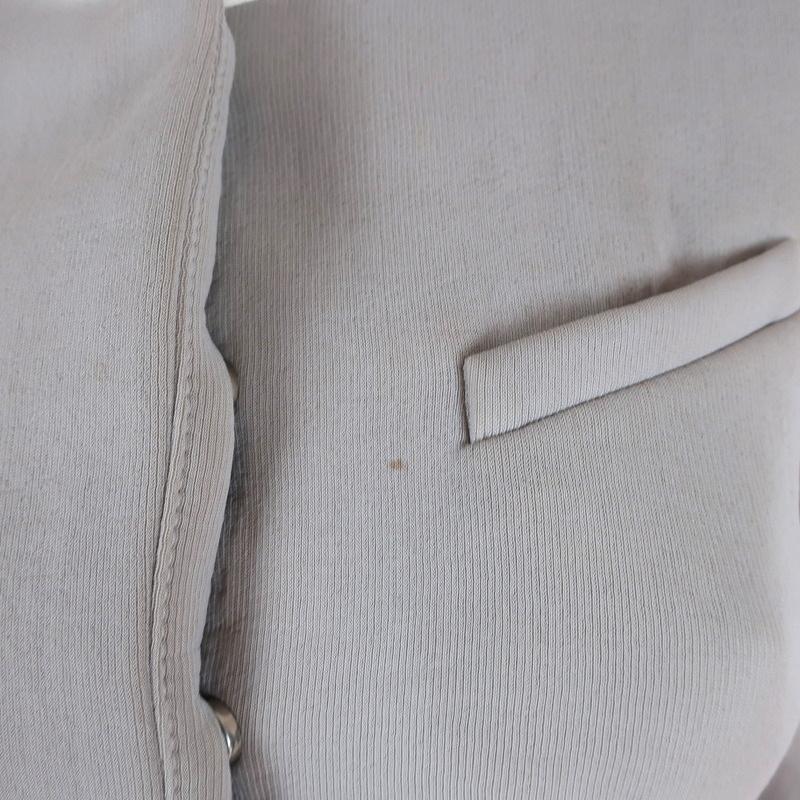 IRO Peplum Jacket Clyde Light Gray Stretch &amp; White Leather Size 36 available at CelebrityOwned.com img_2