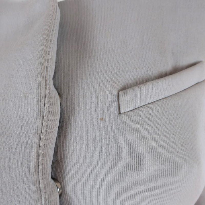 IRO Peplum Jacket Clyde Light Gray Stretch &amp; White Leather Size 36 available at CelebrityOwned.com img_2