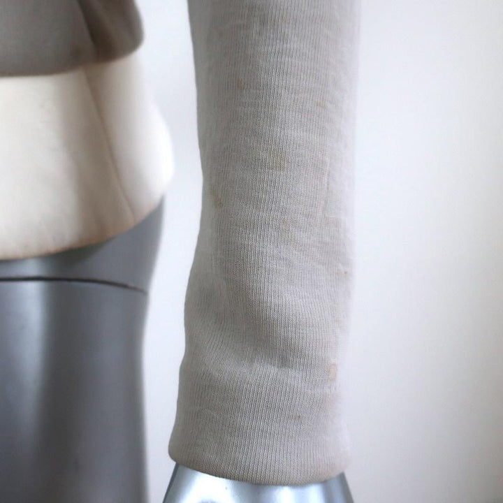 IRO Peplum Jacket Clyde Light Gray Stretch &amp; White Leather Size 36 available at CelebrityOwned.com img_4