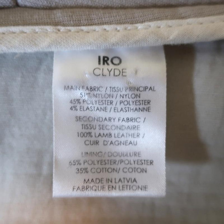 IRO Peplum Jacket Clyde Light Gray Stretch &amp; White Leather Size 36 available at CelebrityOwned.com img_9