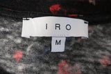 IRO Tee Fusia Black/Red Floral Print Linen Size Medium Cap Sleeve Top available at CelebrityOwned.com img_8