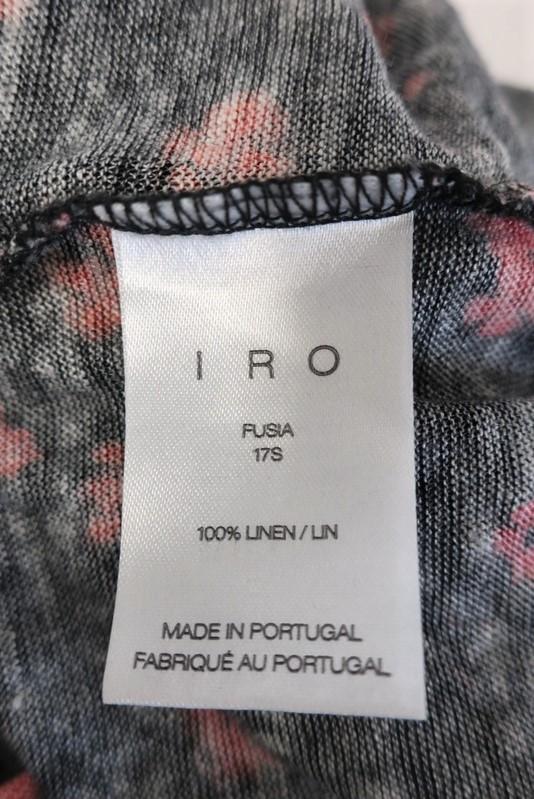IRO Tee Fusia Black/Red Floral Print Linen Size Medium Cap Sleeve Top available at CelebrityOwned.com img_9