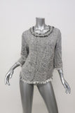IRO Top Bardy White/Black Frayed Boucle Tweed Size 36 available at CelebrityOwned.com img_1